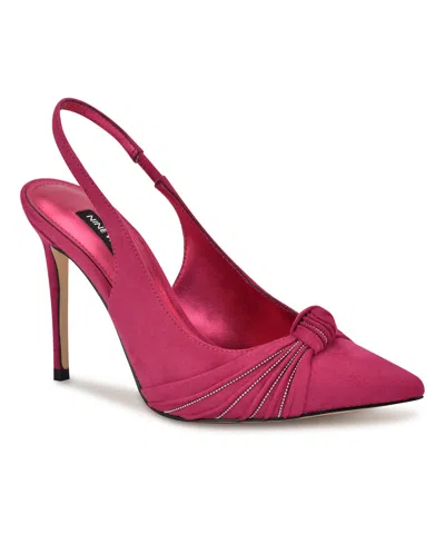 Nine West Women's Faive Pointy Toe Dress Slingback Pumps In Pink