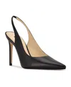 Nine West Feather Womens Suede Pointed Toe Pumps In Black Leather