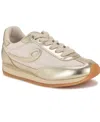 Shop Nine West Women's Fivo Casual Round Toe Sneakers In Cream,gold