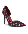 Nine West Women's Folowe Glitter D'orsay Stiletto Pumps In Black Glitter Heart Print