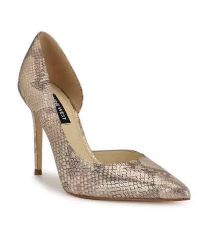 Nine West Women's Folowe D'orsay Stiletto Pumps In Gold Snake