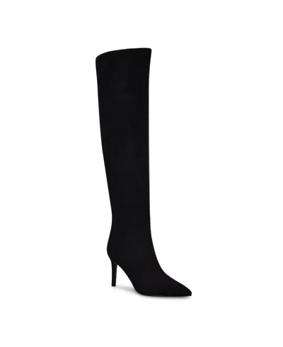 NINE WEST WOMEN'S FREDY POINTY TOE OVER THE KNEE BOOTS