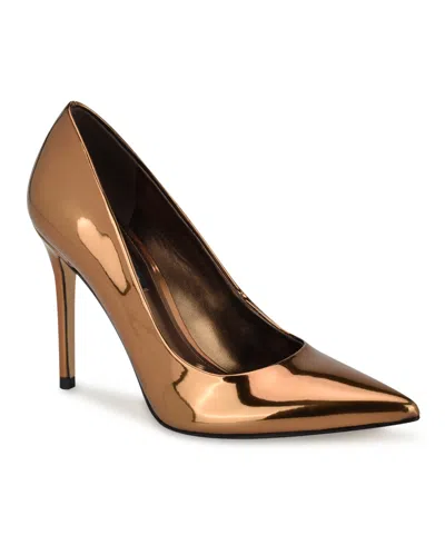 Nine West Women's Fresh Stiletto Pumps In Bronze Mirror Metallic