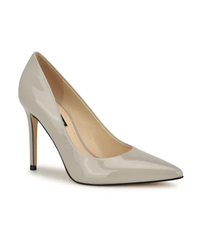 Nine West Women's Fresh Stiletto Pumps In Light Grey Patent