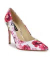 Nine West Fresh Pointed Toe Pump In Pink Tea Party Floral Multi