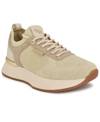 Nine West Women's Freska Casual Round Toe Sneakers In Light Natural