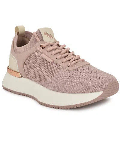 Nine West Women's Freska Casual Round Toe Sneakers In Light Pink