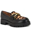Nine West Gables Genuine Calf Hair Lug Sole Loafer In Multi