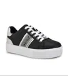 Nine West Gator Platform Sneaker In Black,silver