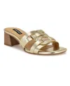 Nine West Gennie 3 Metallic Heeled Sandals Women In Gold