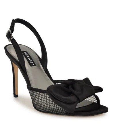 Nine West Women's Gergia Stiletto Heel Open Toe Dress Sandals In Black