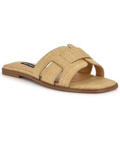 Nine West Women's Germani Woven Flat Slip-on Sandals In Brown