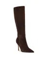 Nine West Wnricky-wc Womens Solid Leather Knee-high Boots In Brown