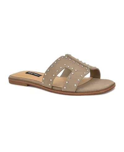 Nine West Women's Giny Cutout Flat Slide Sandals