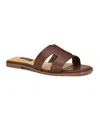 Nine West Women's Giny Cutout Flat Slide Sandals In Brown