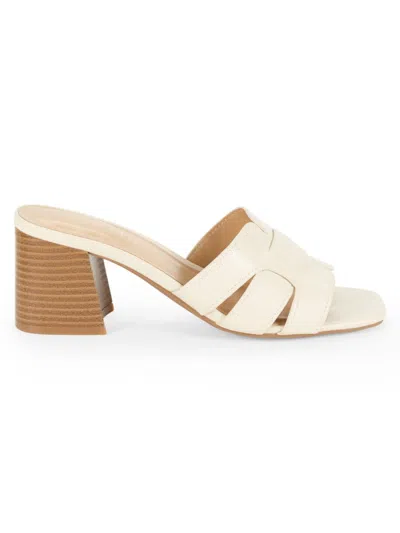 Nine West Women's Glance Faux Leather Sandals In Ivory
