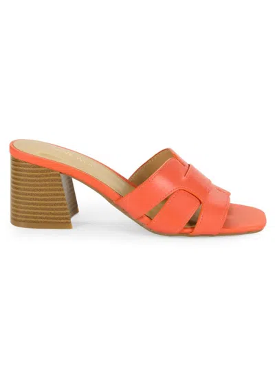 Nine West Women's Glance Faux Leather Sandals In Orange