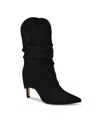 Nine West Mycki Womens Slouchy Pointed Toe Mid-calf Boots In Black