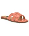 Nine West Glorie Slide Sandal In Orange Patent