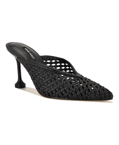Nine West Grasso Woven Mule In Black