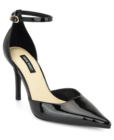 Nine West Women's Graysin Pointed Toe Dress Pumps In Black Patent