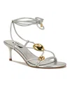 Nine West Greska Ankle Wrap Sandal In Gray
