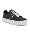 Nine West Gripes Platform Sneaker In Black,pewter