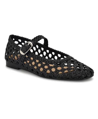 Nine West Women's Halie Square Toe Mary Jane Flats In Black