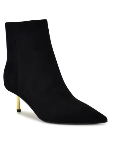 Nine West Women's Hamesa Pointy Toe Kitten Heel Booties In Black
