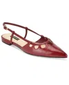 Nine West Harra Pointed Toe Flat In Red