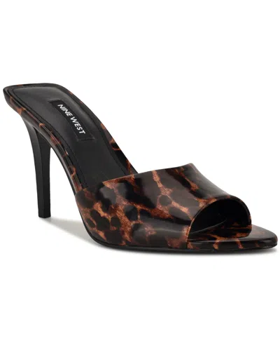 Nine West Women's Hather Slip-on Stiletto Sandals In Brown