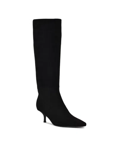 Nine West Women's Havier Tall Kitten Heel Dress Boots In Black