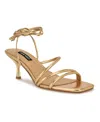 Nine West Women's Hendy Strappy Lace Up Dress Sandals In Gold