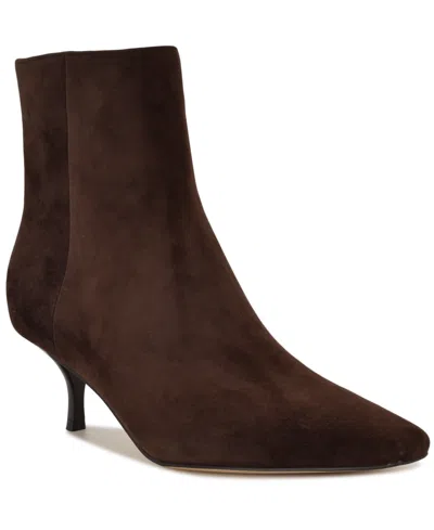 Nine West Women's Hermena Kitten Heel Dress Booties In Animal Print