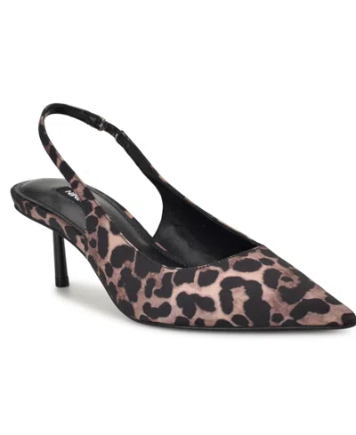 Nine West Women's Hunny Pointy Toe Slingback Pumps In Brown