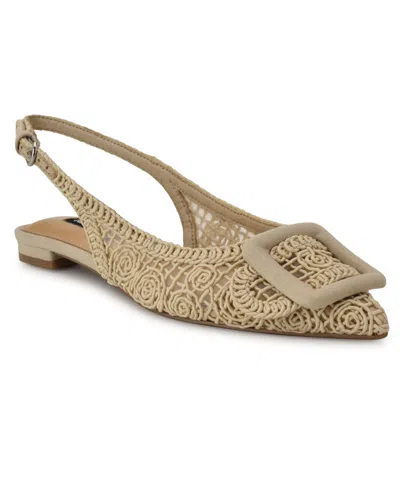 Nine West Women's Jasser Slip On Dress Mules In Light Natural