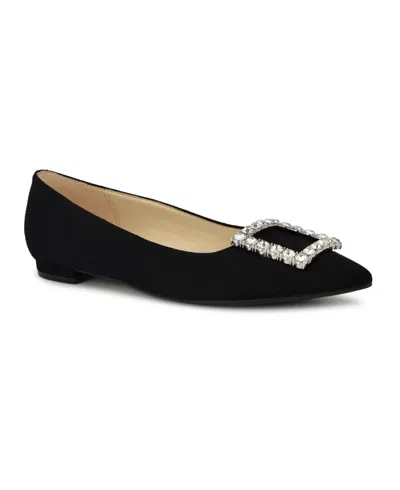 Nine West Women's Jesike Buckle Slip-on Flats In Black