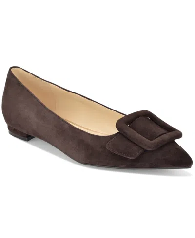 Nine West Women's Jesike Buckle Slip-on Flats In Brown