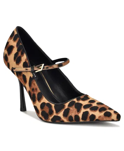 Nine West Women's Jinnie Mary Jane Stiletto Pumps In Leopard Calf Hair