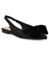Nine West Wnbannie2 Womens Bow Textured Flat Shoes In Black Denim