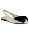 Nine West Jesike Pointed Toe Flat In Cream,black