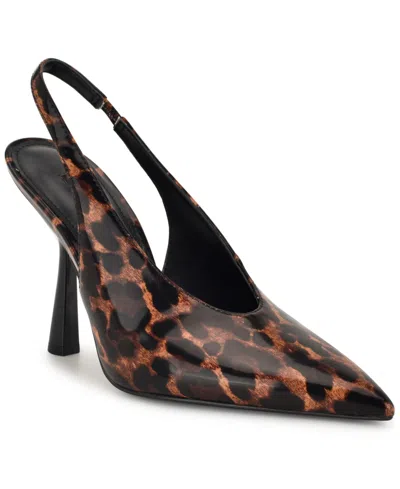 Nine West Women's Kates Pointy Toe Dress Slingback Pumps In Brown