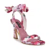 Nine West Women's Kelsie Ankle Wrap Sculpted Heel Sandals In Pink
