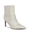 Nine West Kepord Pointed Toe Bootie In Cream Studded