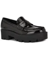 Nine West Women's Keram Chunky Lug Sole Penny Loafers In Black