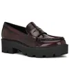 Nine West Women's Keram Chunky Lug Sole Penny Loafers In Burgundy