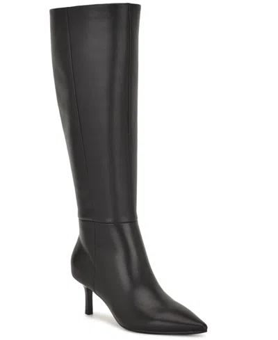 Nine West Women's Kimdee 9x9 Tall Stiletto Dress Boots In Black