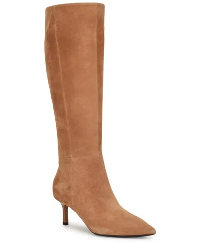 Nine West Womens Kimdee 9x9 Tall Stiletto Dress Boots Regular Wide Calf In Multi
