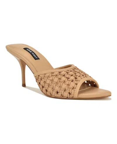 Nine West Women's Kirela Woven Slip-on Dress Sandals In Neutral