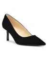 Nine West Kuna Womens Leather Slip On Pumps In Black Suede